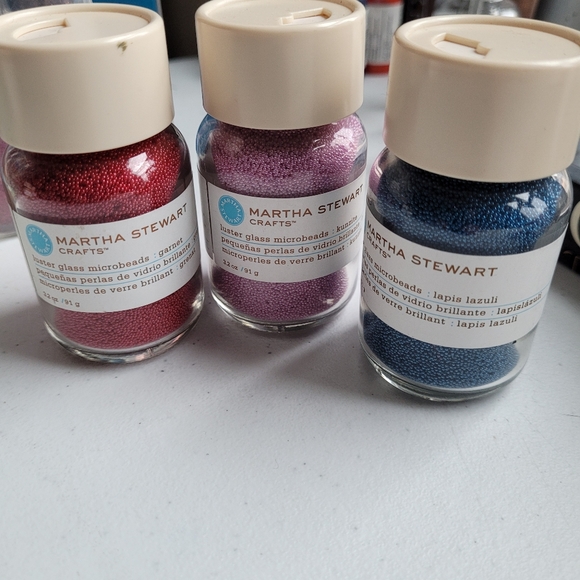 5 Bottles Martha Stewart luster glass microbeads - Picture 1 of 2